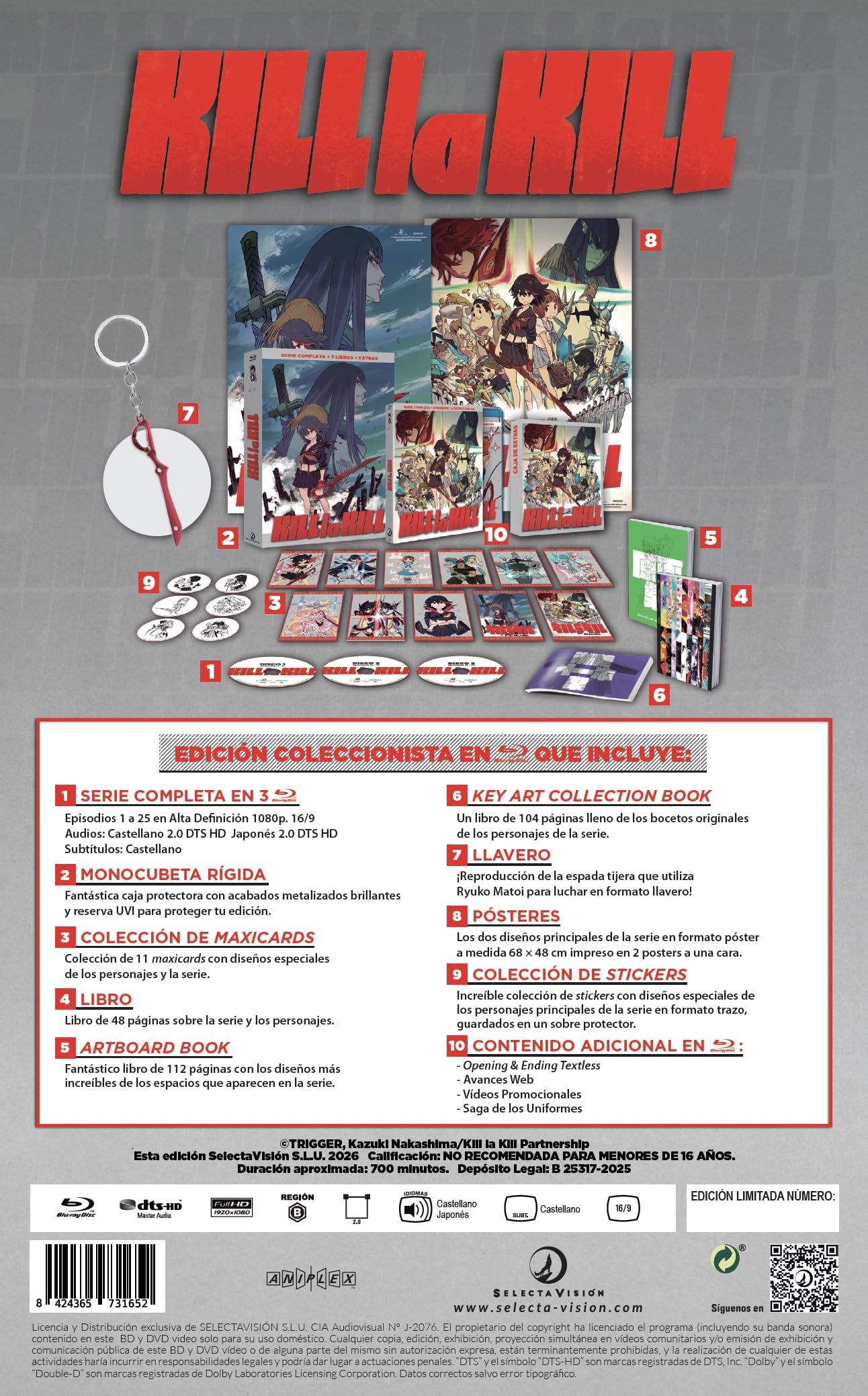 Kill la Kill. Edición Coleccionistas. Serie completa de 25 episodios.