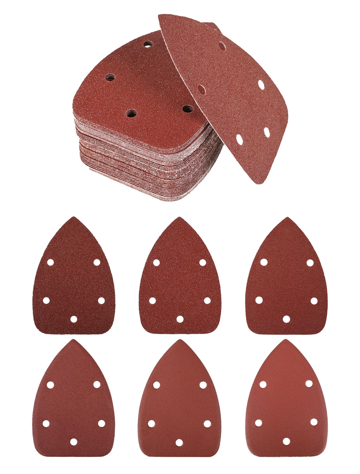 30Pcs Mouse Sander Sheets 140x90mm Hook and Loop Sanding Pads180/240/320 Grit, 5 Holes Detail Sander Abrasive Paper for Electric Sanders, Wood Finishing & Paint Removal