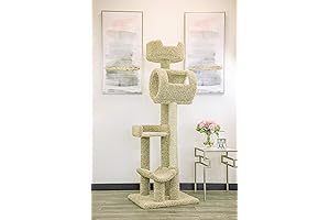 Cat Tree Carpet Covered: Solid Wood Cat Climbing Tower