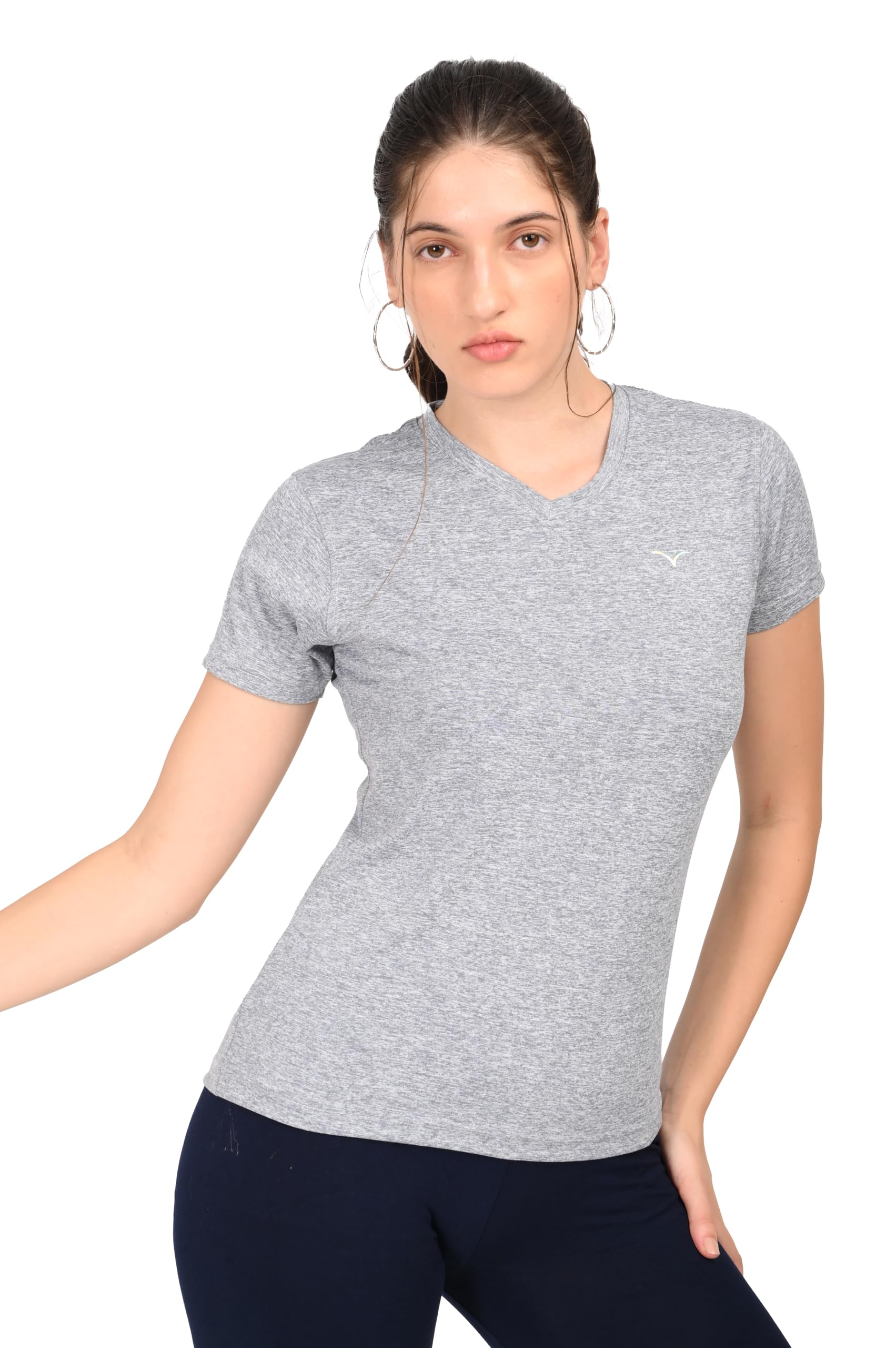 coppersmith Women’s Solid Quick Dry Sports Half Sleeve Regular Fit Active Wear Gym V Neck Breathable Tshirt for Running Workout and Fitness-picture-41