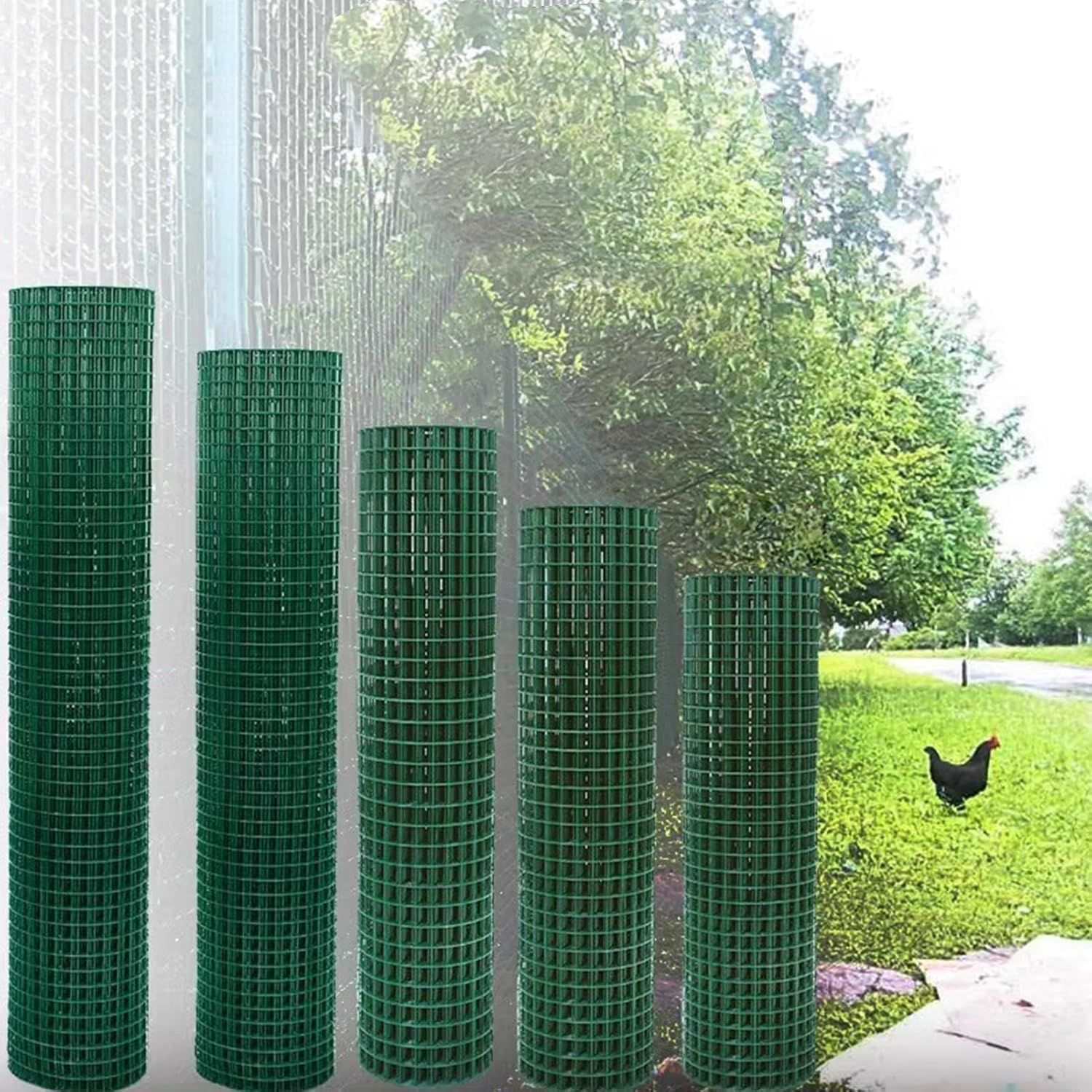 Rollos de red gruesa de 1,8 mm para vallas, gallineros para jardín y para animales domésticos, jaulas para conejos/jardines/pequeños recintos para roedores (1,5 x 5 m)