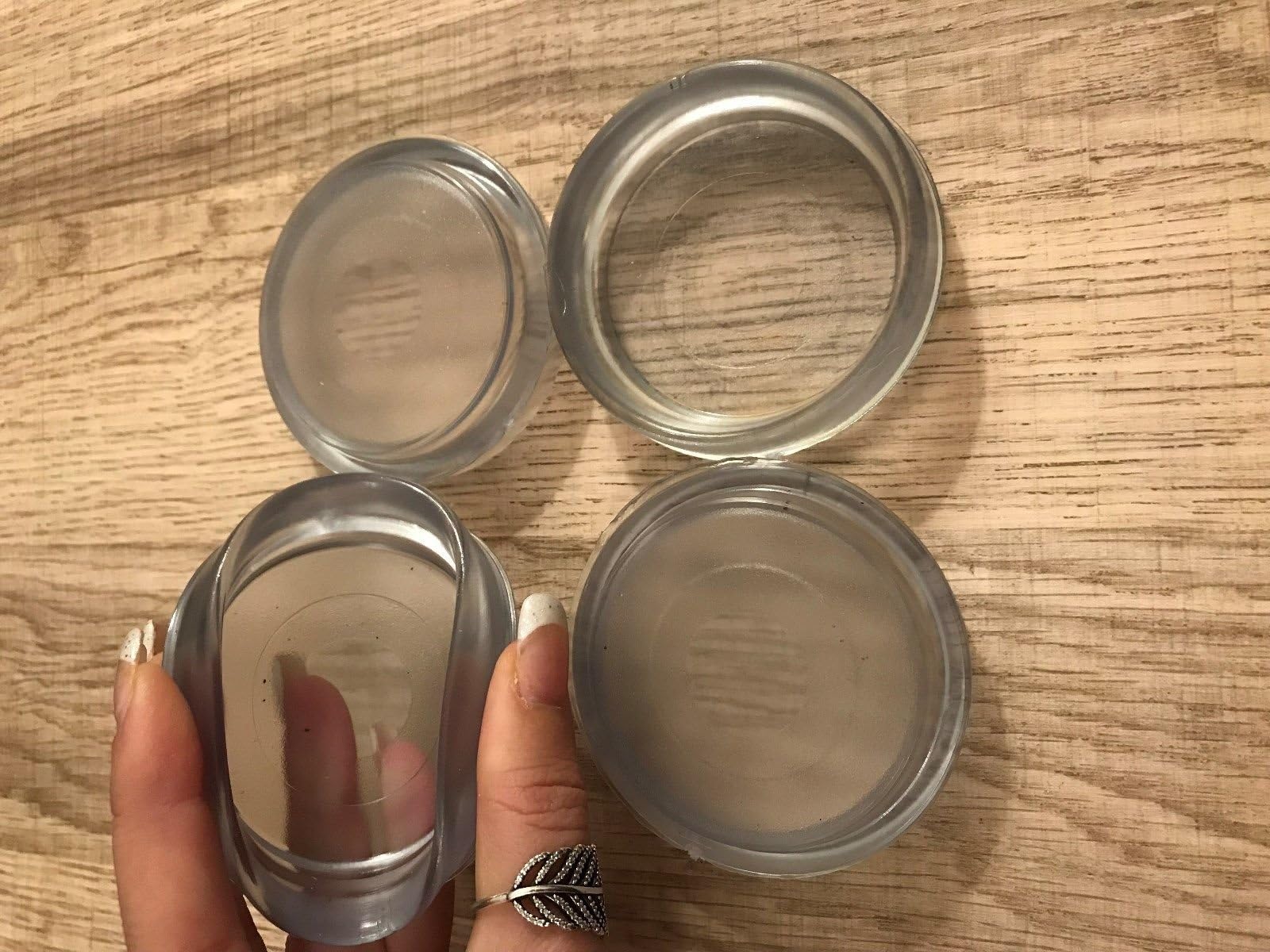 4 x CLEAR RUBBER CASTOR CUPS Carpet Floor Chair/Sofa Furniture Protectors Caster