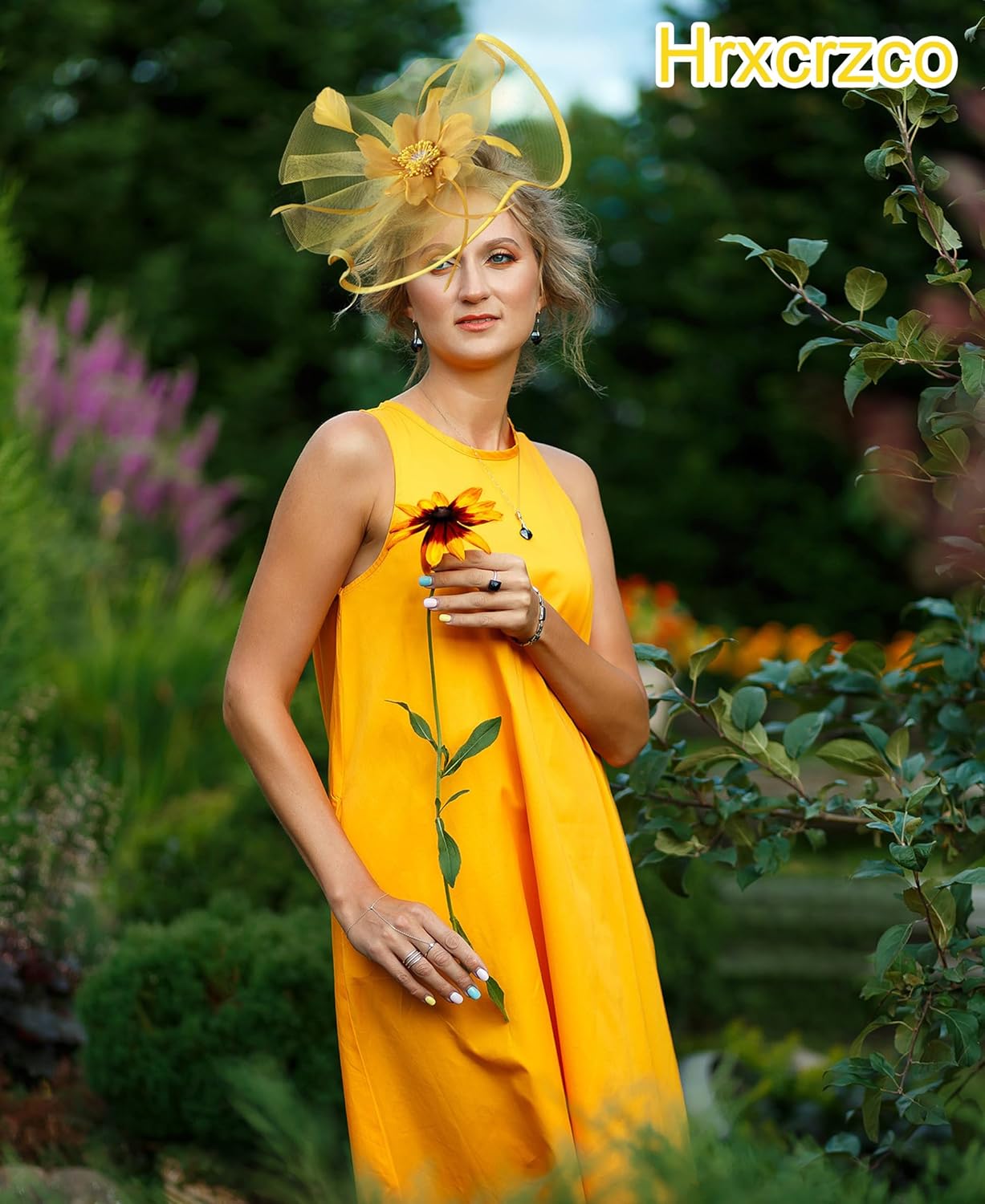 Tea Party Fascinator Hats for Womens 50s Floral Feather Headwear Derby Hats for Wedding Cocktail Party Hat - Image 7