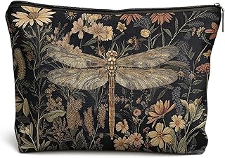 Moody - Bolsa de maquillaje floral con libélu...