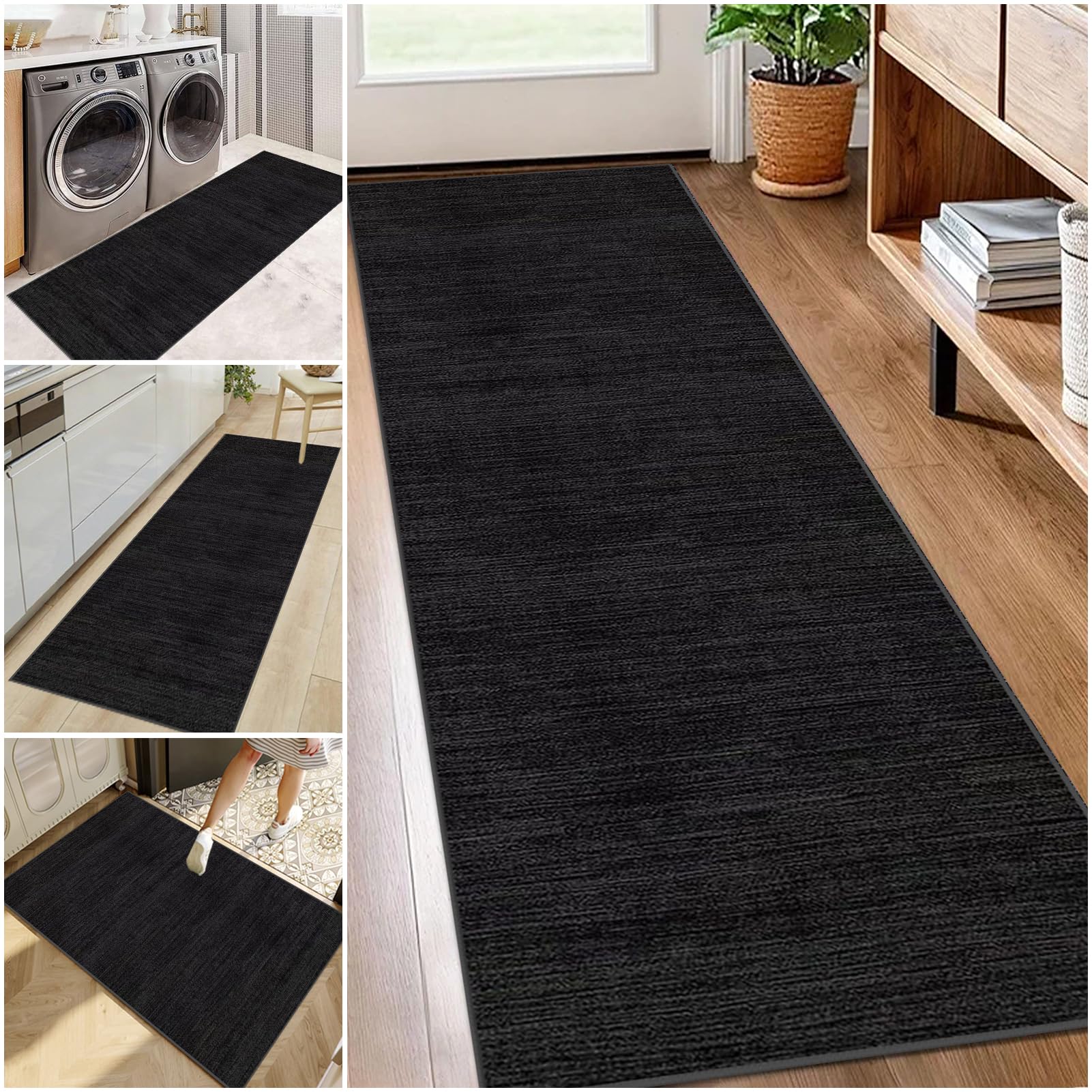 Hallway Runner Rug 90 x 220 cm Non Slip Long Carpet Runner for Kitchen Area Runner Rugs Washable Kitchen Runner Mat Narrow Rugs Low Pile Rugs Runner for Hallway, Entryway, Bedroom, Laundry Room