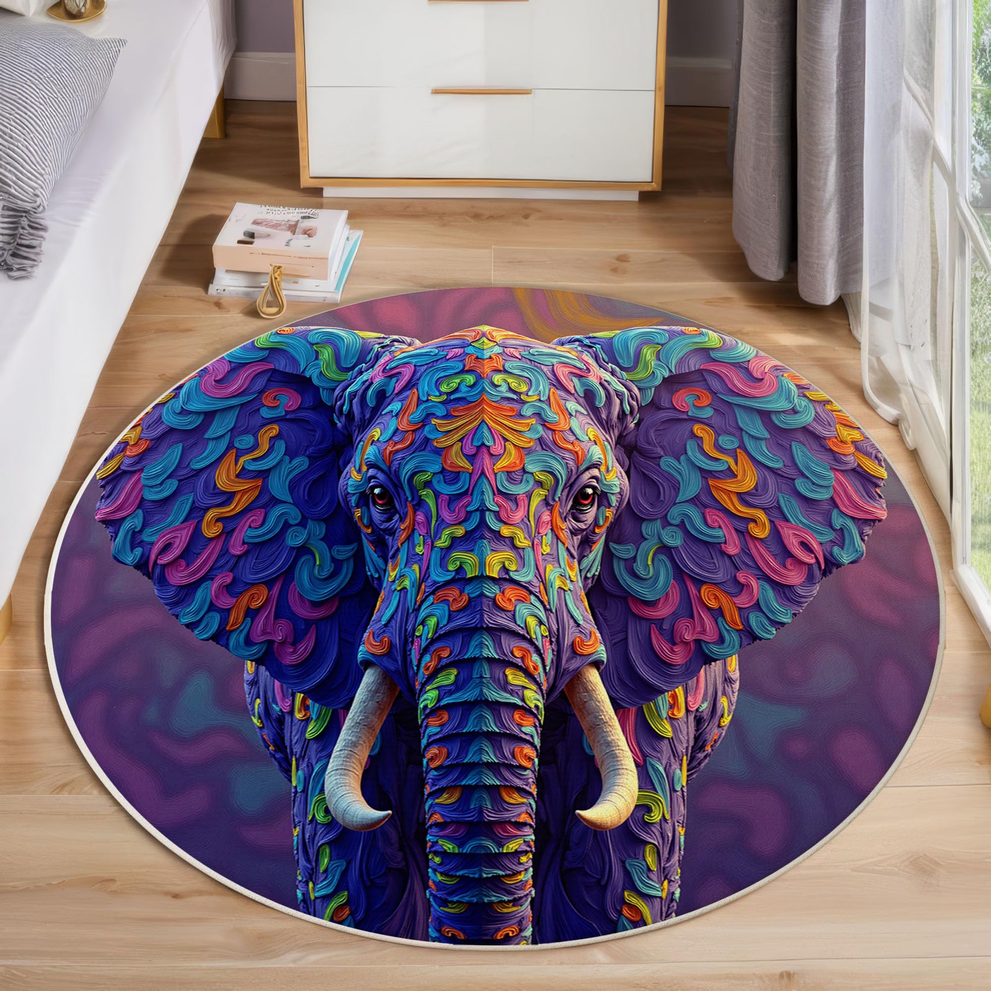 Tapis de jeu pour bébé style ethnique lavable et doux en 120cm