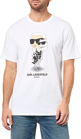 KARL LAGERFELD Mens Crewneck Short Sleeve Graphic Design T-Shirt