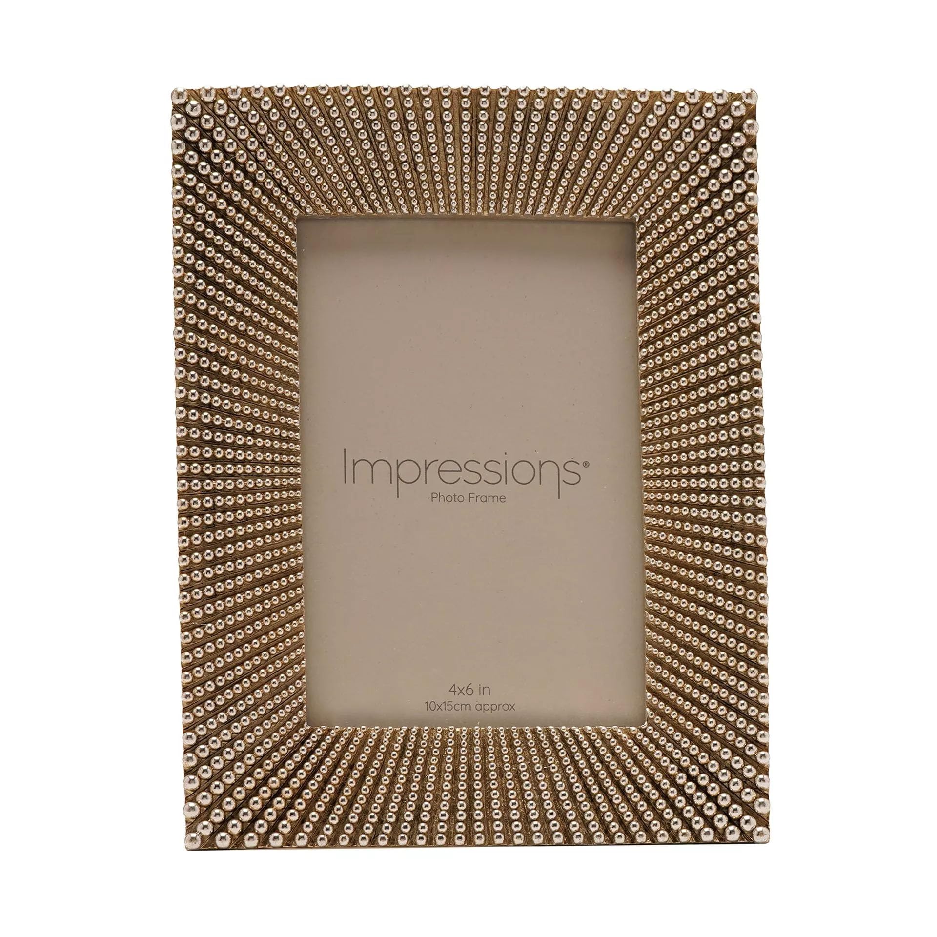 Cadre photo résine champagne perles 10x15 cm pour valoriser vos clichés