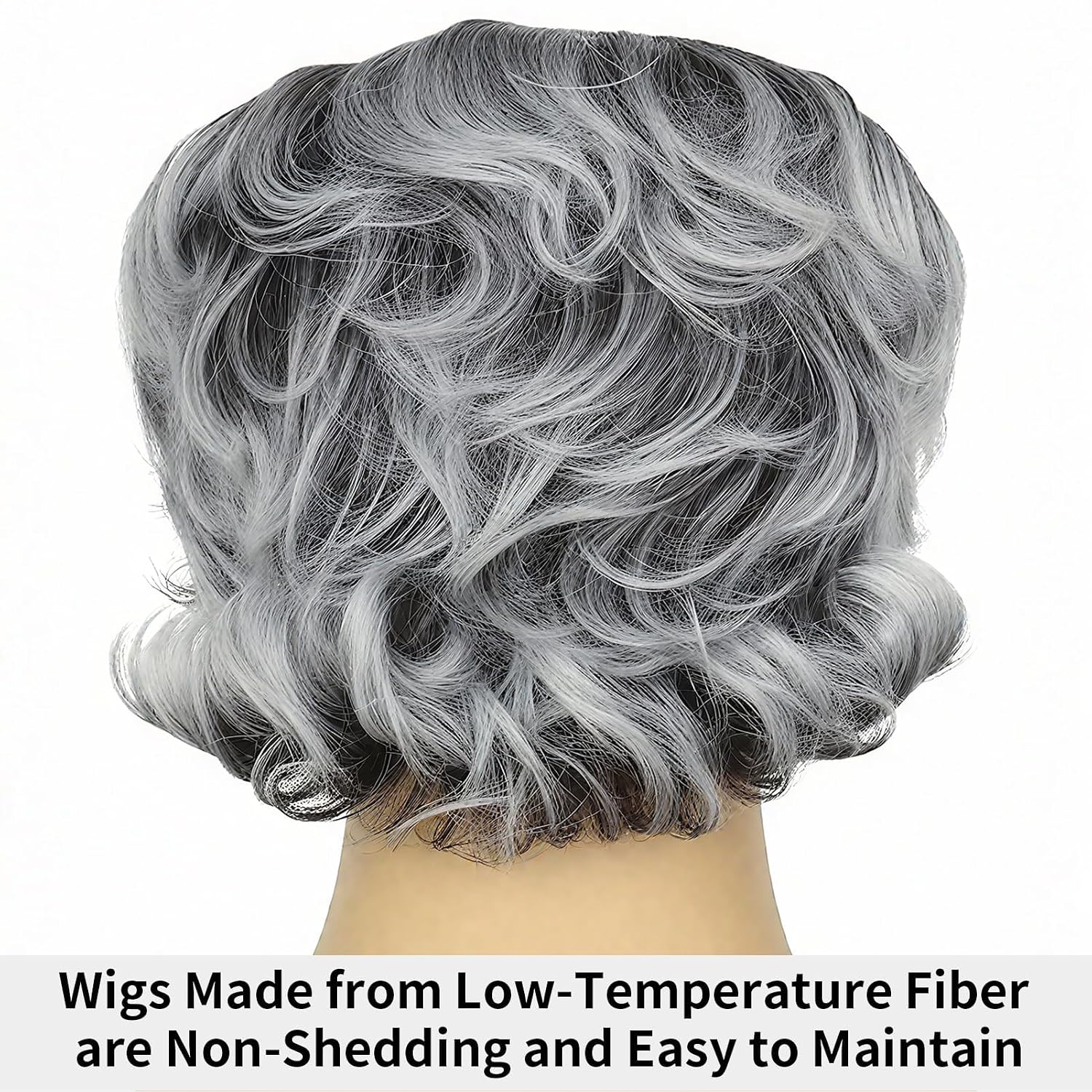 WOZUTUNT Old Man Wig Grey Funny Wig Kit With Gray Wigs, Vintage Eyeglasses And Bushy Mustache For School Parties, Cosplay, Halloween, Suitable For Adults And Teenagers