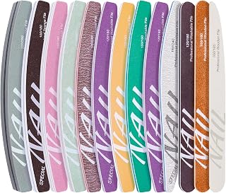13 PCS Nail File for Acrylic Nails,Double Sided Emery Board Reusable Nail Files and Buffers for Acrylic Nails Natural Nails,Professional Manicure Pedicure Tools for Home and Salon