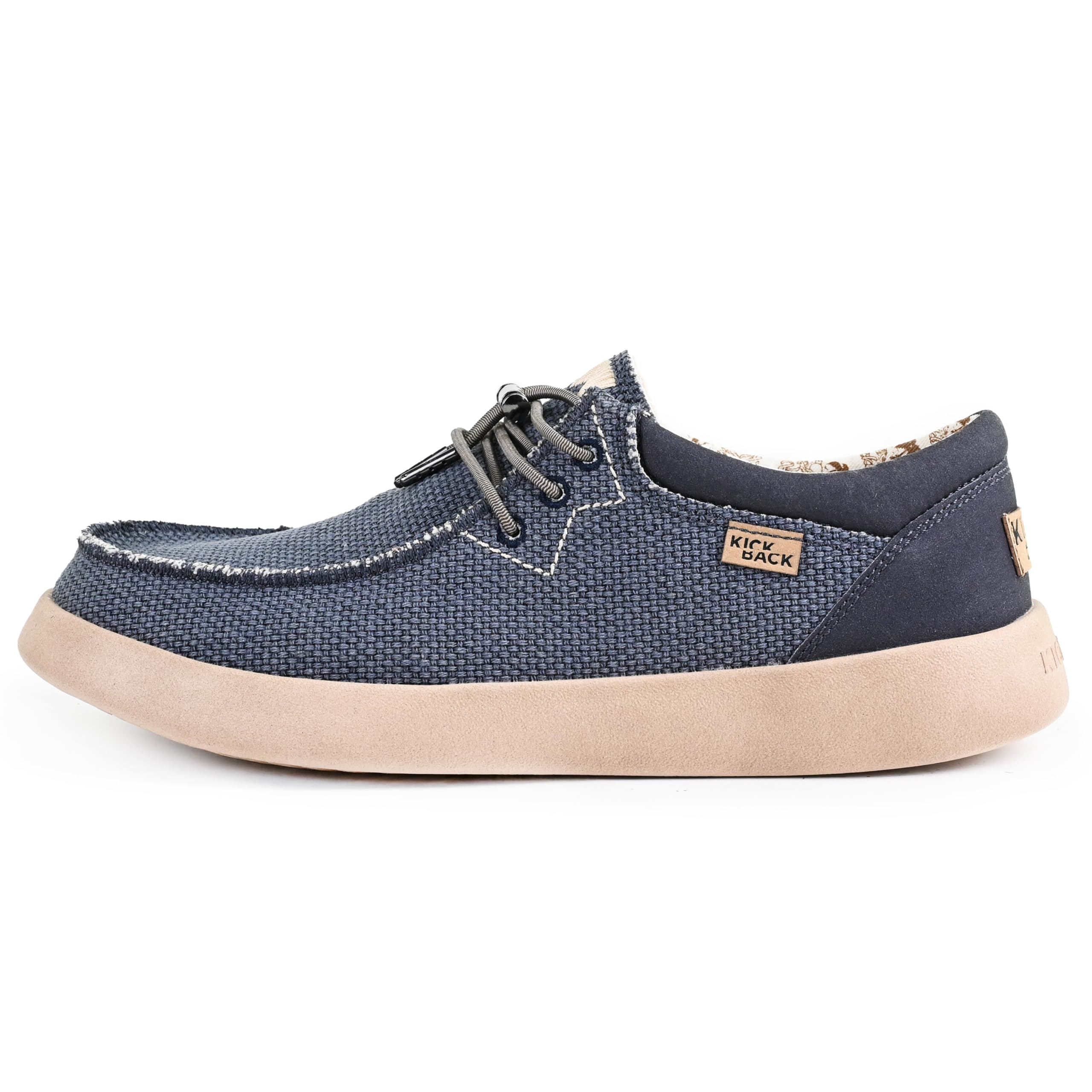 Kickback Haven Mocassini Slip‑On Uomo Stile Sneaker – Scarpe Casual in Canvas, Lino o Mesh Elasticizzato con Lacci Elastici Regolabili, Comode ed Eleganti per l’Estate Quotianiana