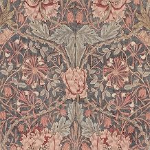 MuralPeel Pink Red Grey William Morris Flower Damask Vintage Leaf Peel and Stick Wallpaper Self Adhesive Removable Easy Peel Off Stick on Wall Paper for Bedroom Cabinet Renter