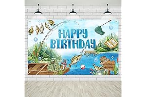 Avezano Gone Fishing Banner for Birthday Party Decoration