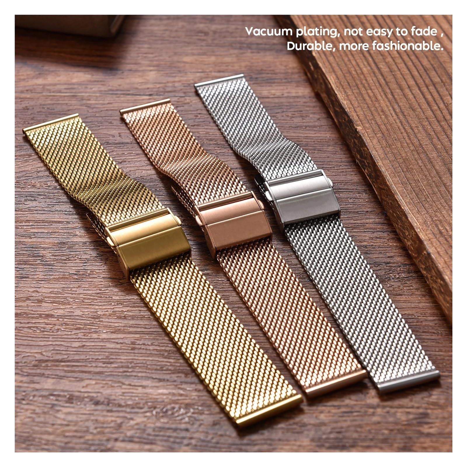 Correa de reloj de malla de acero inoxidable para hombres y mujeres, pulsera fina de liberación rápida de 18mm, 20mm y 22mm, correas de Metal