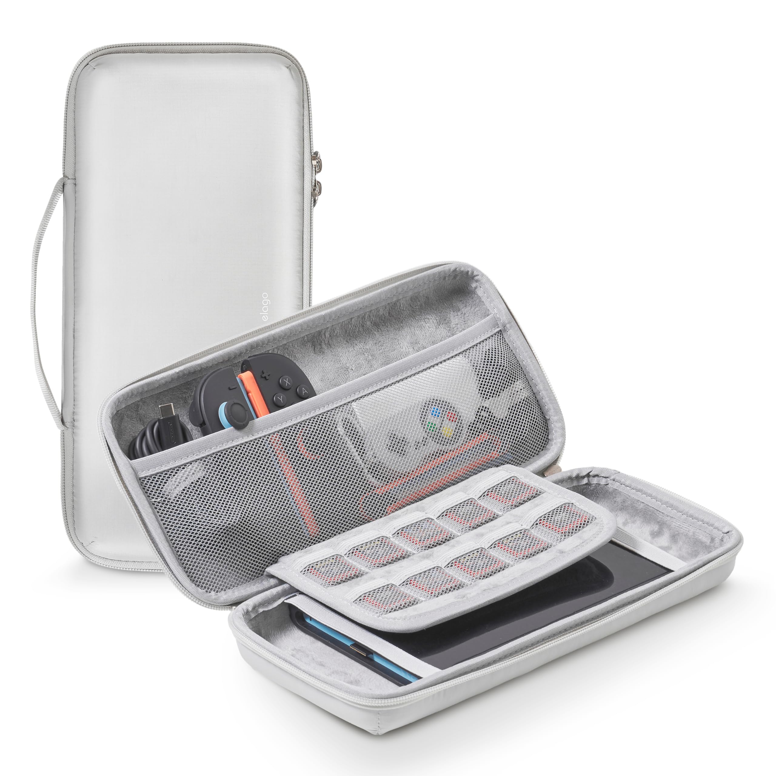 elago Ripstop Carrying Case for Nintendo Switch 2 Case | Slim Design, Pockets for Controller & Accessories, Portable Travel Pouch, Protective Hard Shell with 10 Game Card Slots-image-15