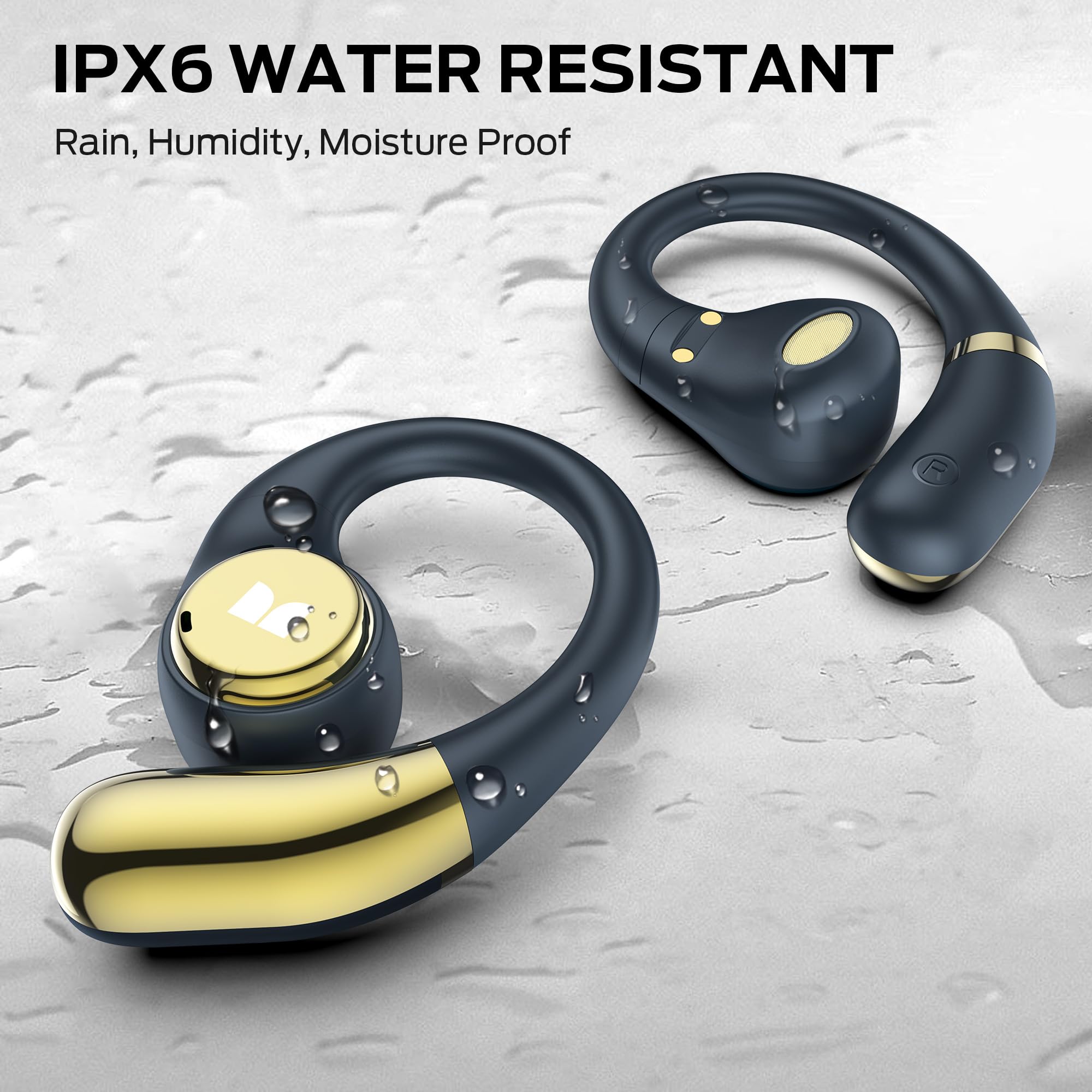 Monster Open Ear AC336 Headphones, Bluetooth 6.0 Wireless Earbuds with Stereo Sound, ENC Clear Call, 21H Playtime, Type-C Charging, Touch Control, IPX6 Waterproof Open Ear Earbuds for Outdoor — view 7