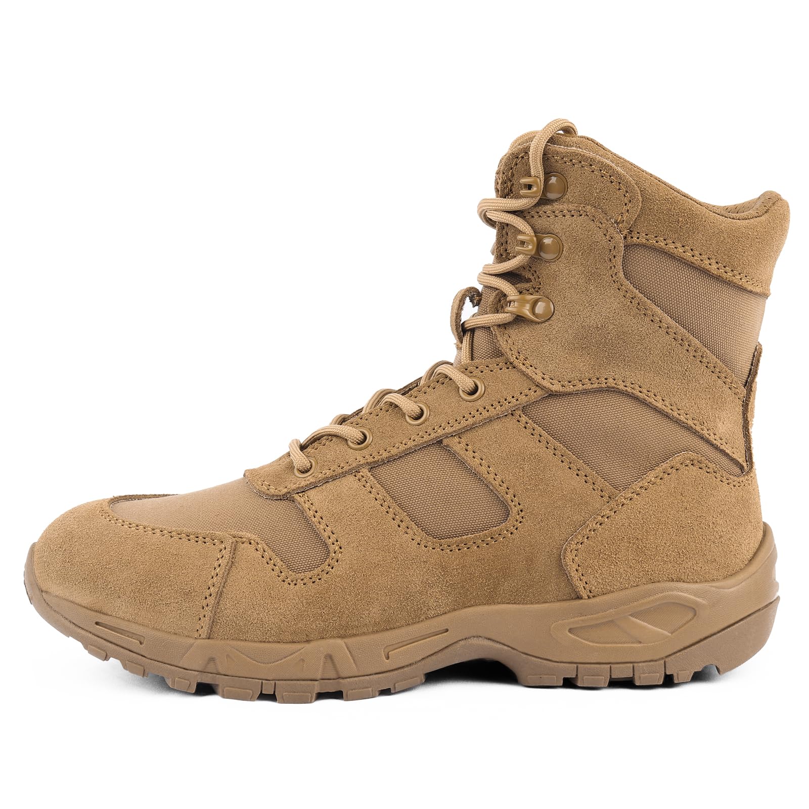QUNLON Tactical Military Combat Boots Lightweight Desert Jungle Army Work Outdoor Motorcycle Boots Side Zipper