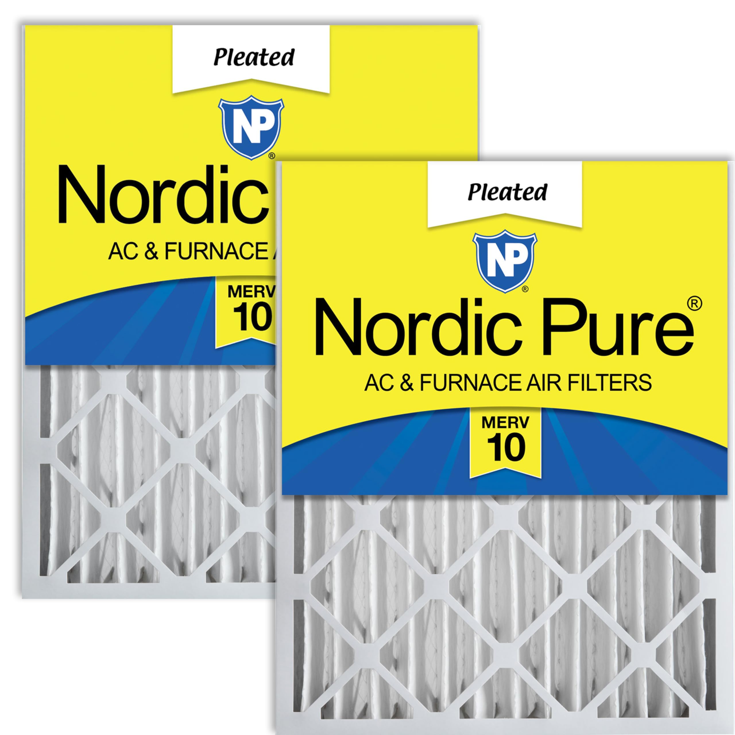 Nordic Pure 20x24x4 (Actual Size: 19 3/8 x 23 3/8 x 3 5/8) Pleated MERV 10 Air Filters 2 Pack