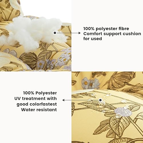 Miniatura 3 de ARTPLAN T - Cojines de asiento para exteriores con lazo de 19 x 19 x 4 pulgadas, cojín cuadrado de mimbre para sillas de comedor al aire libre para