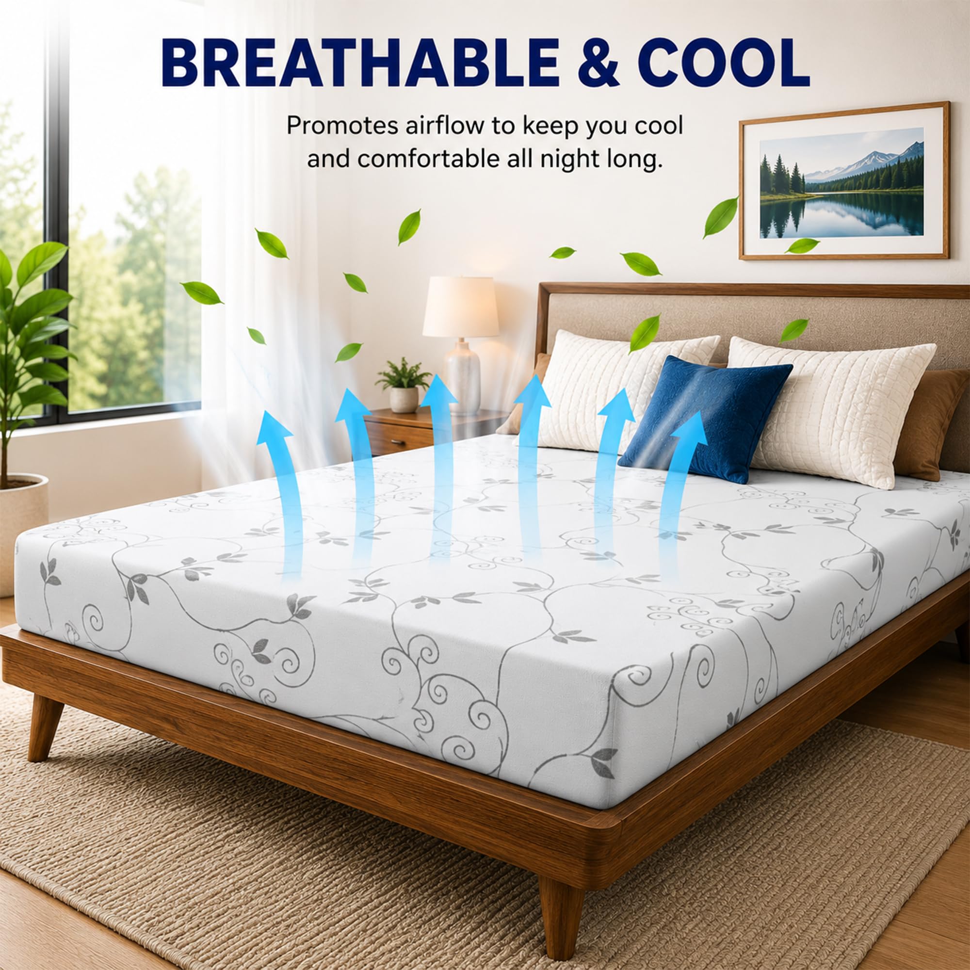 Greaton, 4-Inch Gel Memory Foam RV Mattress Replacement, Medium Firm, Travel Camper Trailer Truck and Bunk, Pressure-Relief Support, Made in USA, 75