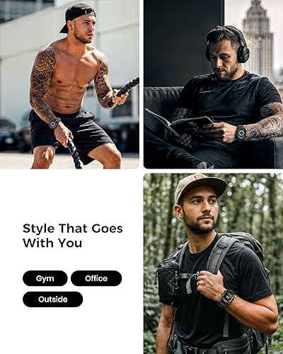 Miniatura 8 de amBand M3 - Funda resistente con correa diseñada para Apple Watch Series 987 de 1.772 pulgadas, protector militar resistente a prueba de golpes,