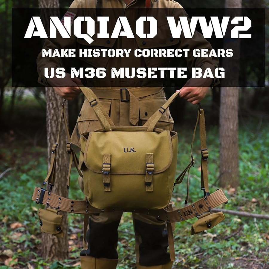 Amazon.com: ANQIAO WW2 US M1936 Musette Messenger Canvas Bag WWII