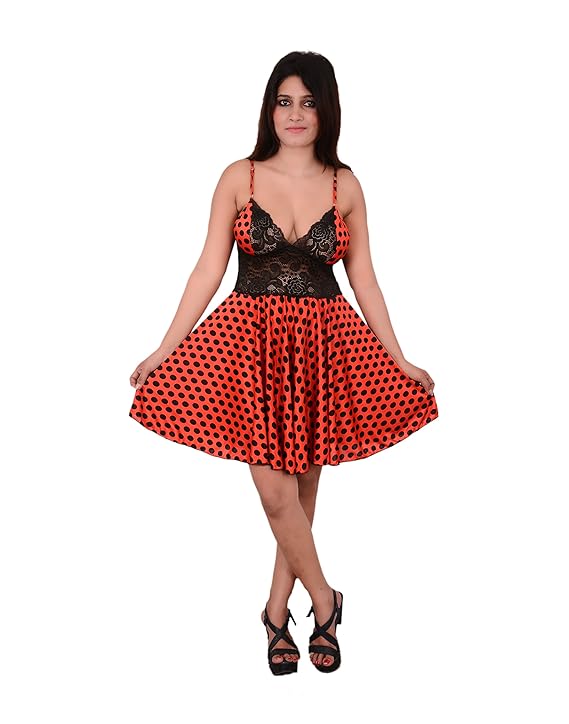 Satin Baby Doll Dresses with Panty - Multi Color