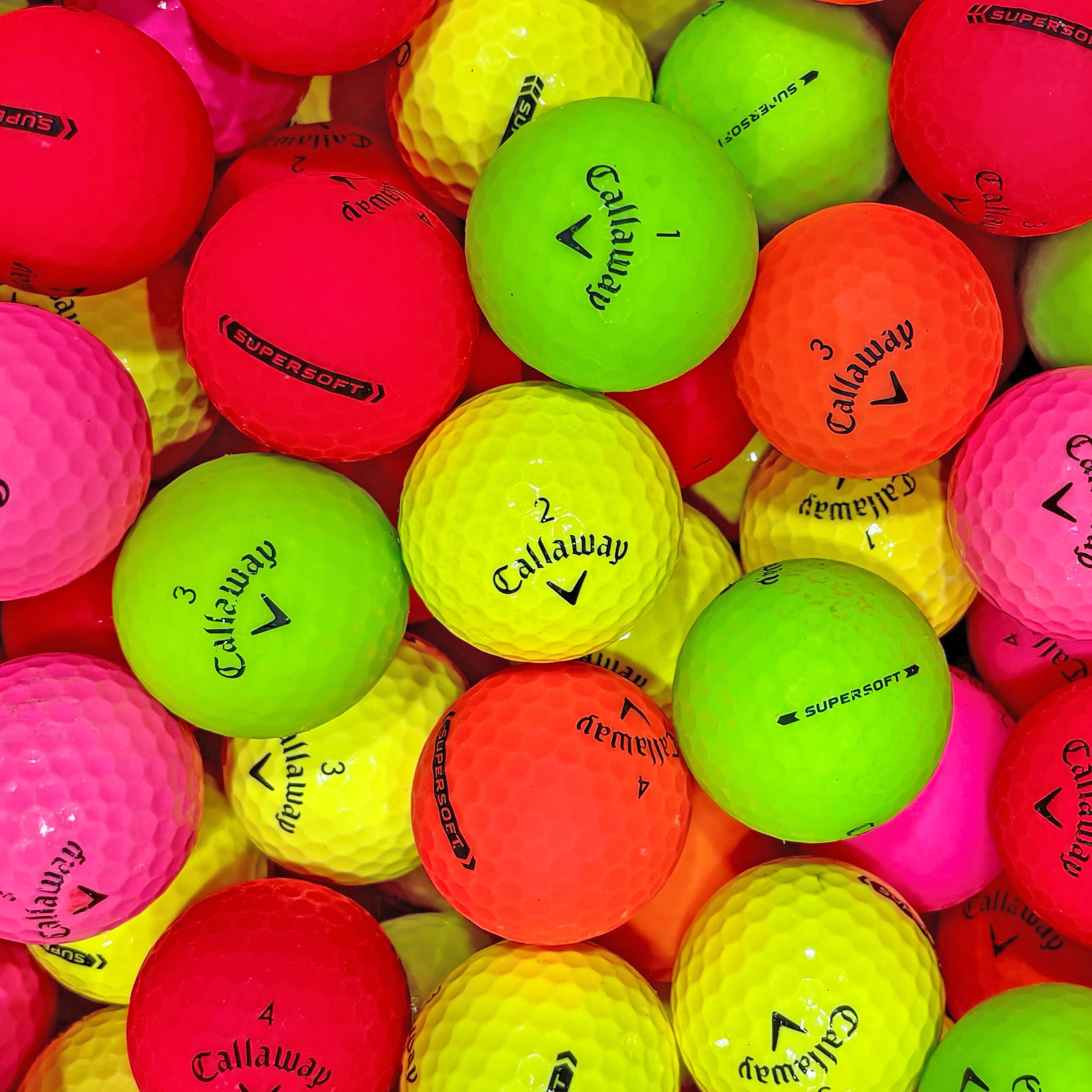 Second Chance Recycled Lake Golf Balls For Callaway Supersoft - Premium Used Grade B Callaway Golf Balls - 36 Mixed Colours Quality Lake Balls for Golf Enthusiasts
