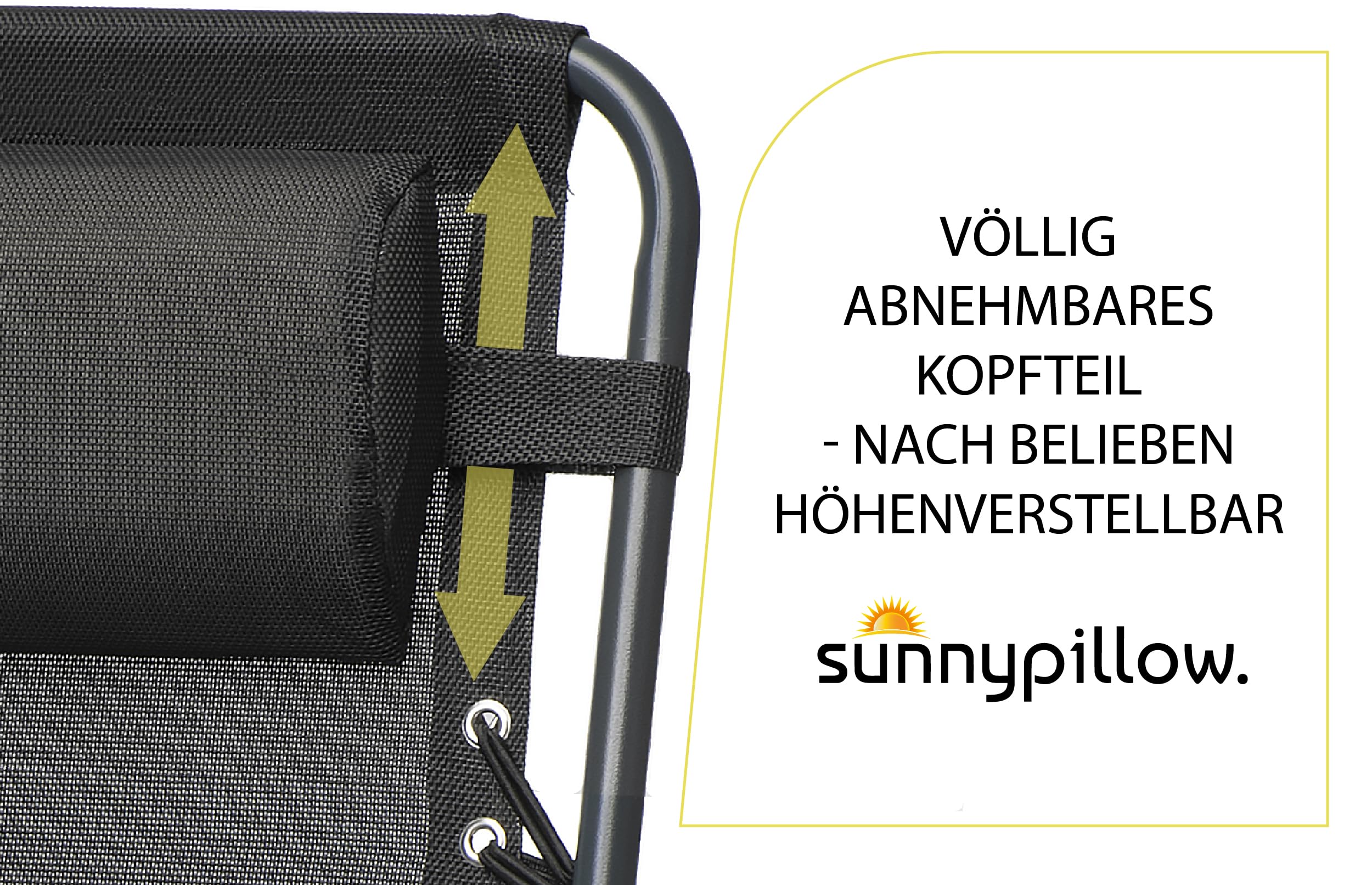sunnypillow Leżak do opalania, składany, z uchwytem na napoje, krzesła ogrodowe do ogrodu, na balkon, taras, odporny na warunki atmosferyczne / do użytku na zewnątrz, regulowane oparcie z