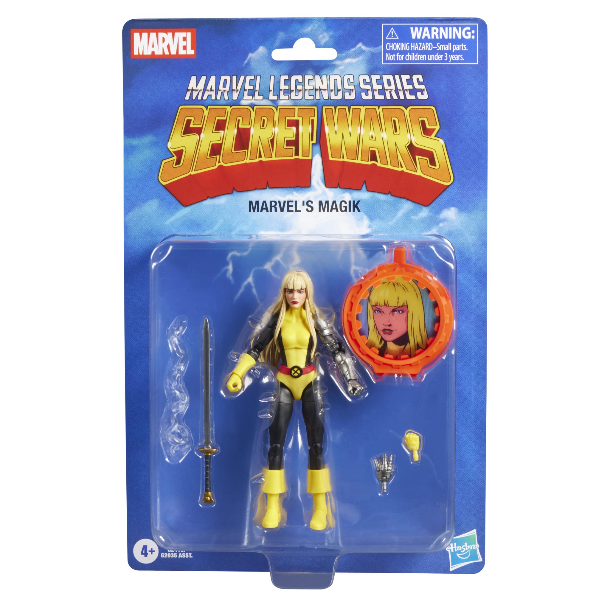 Marvel Legends Series Secret Wars Magik, Retro X-Men and New Mutants Comics Collectible 6 Inch Action Figure with Lenticular Shield