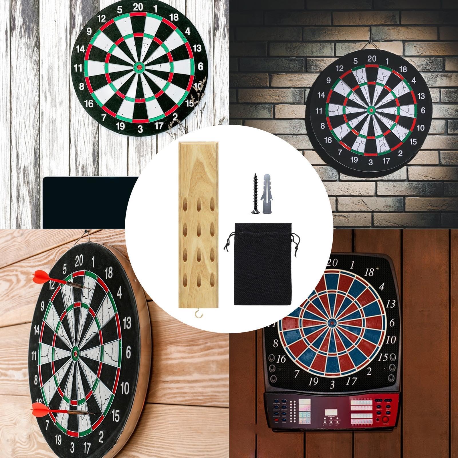 Dart-Wandhalterung für Dartpfeile, Wandhalterung, Dartständer für die Wand, Dart-Ständer für die Wand, mit Aufbewahrungstasche und Schrauben, um 12 F anzuzeigen
