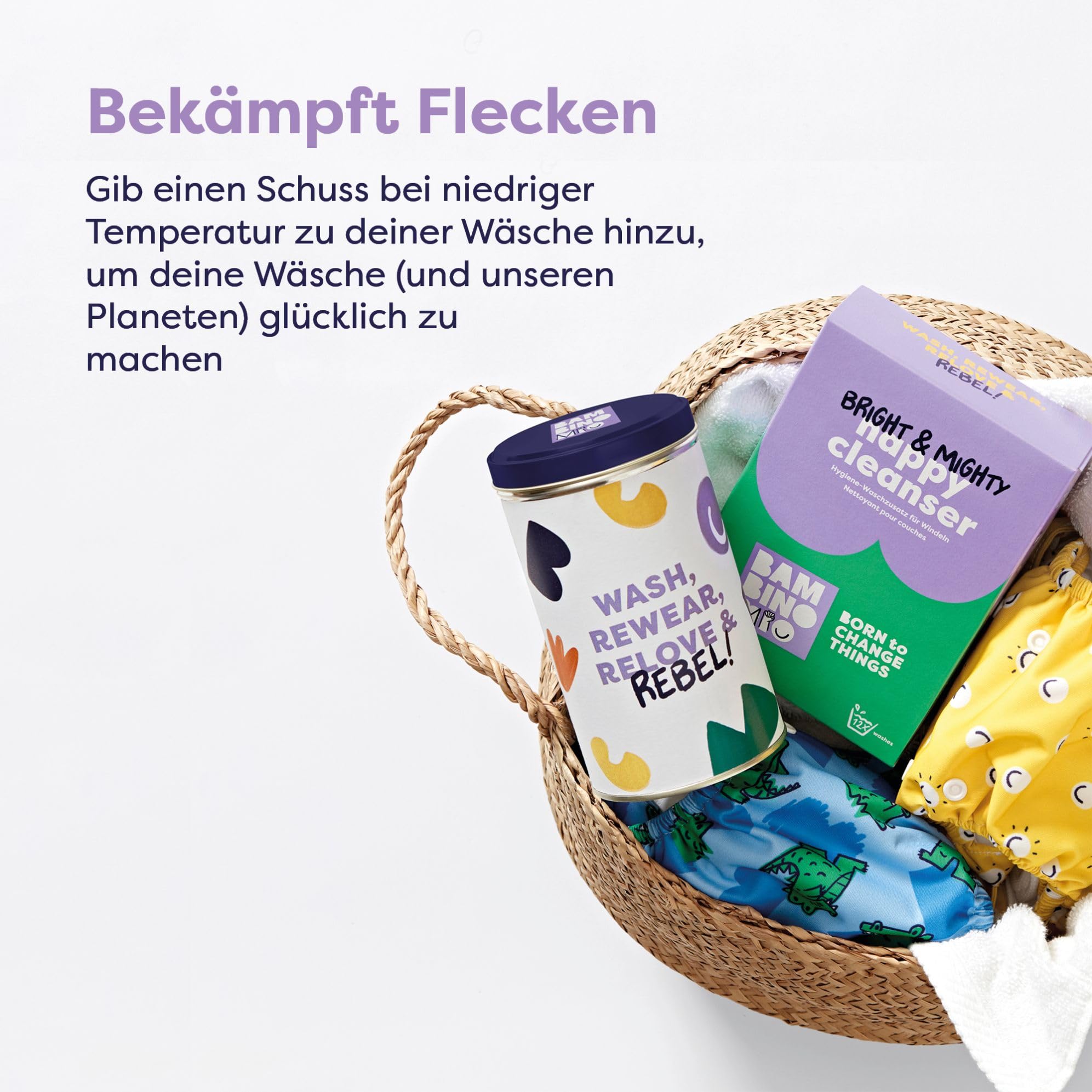 Bambino Mio, Hell & heiter Waschzusatz für Windeln - Umweltfreundliches Sensitiv-Waschmittel, frei von Chemikalien, 750g, 5er Pack