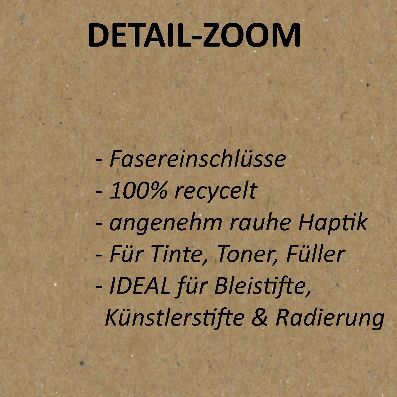 Carta Riciclata Fat Natural 140 G/m² – A4 50 Fogli Marrone/Grigio – Certificata FSC – Per Lettere E Biglietti - 4