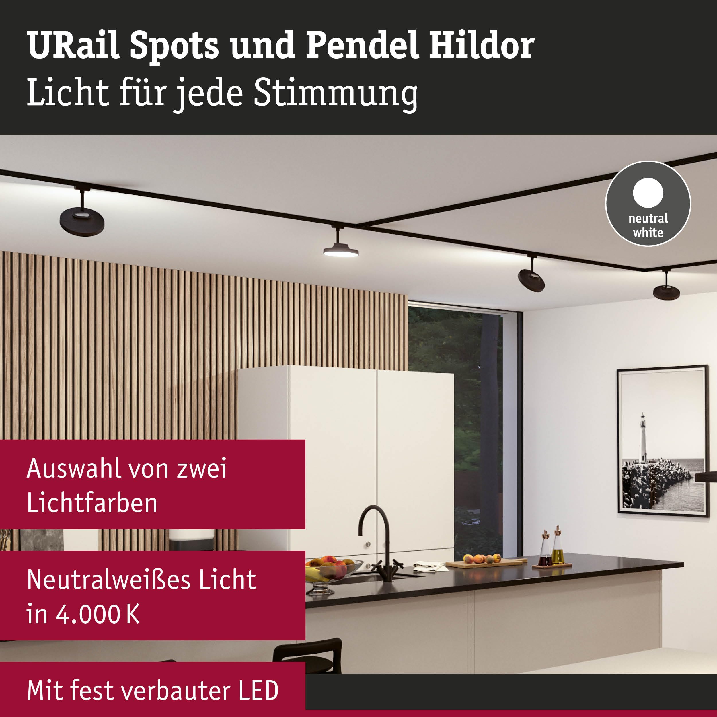 Paulmann Hildor LED-Schienenstrahler URail 15W Schwarz matt