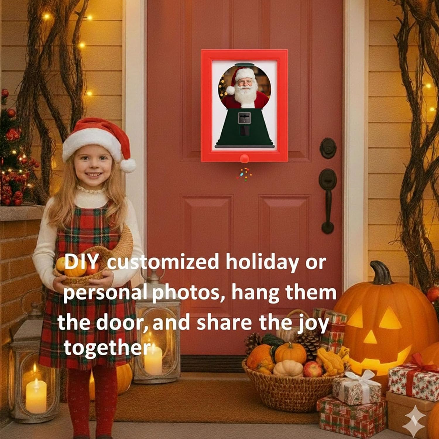 3PCS Wall Mounted Candy Machine Picture Frame - Interactive Gumball Machine Holds up to 1.5 Lb of Candy or Pet Treats. DIY Custom Frames Make Great Home Decor and Unique Thanksgiving or Christmas Gift