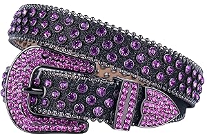 Fashionable Luxury Western Rhinestone Studded Leather Belt: A Bling of Brilliance for Men and Women