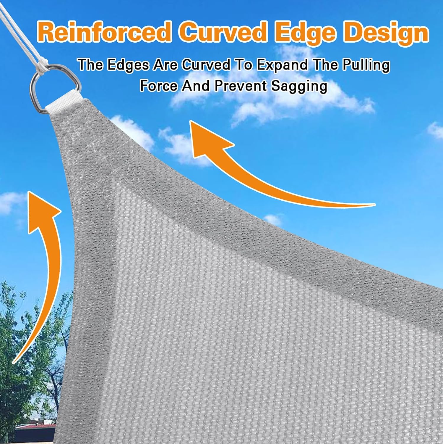 Artpuch Sun Shade Sail 5'X7'Customized Light Grey Rectangle Outdoor Canopy UV Block Sun Shades for Patio, Square Shade Cloth for Backyard Porch Deck Garden Pergola Cover（Custom