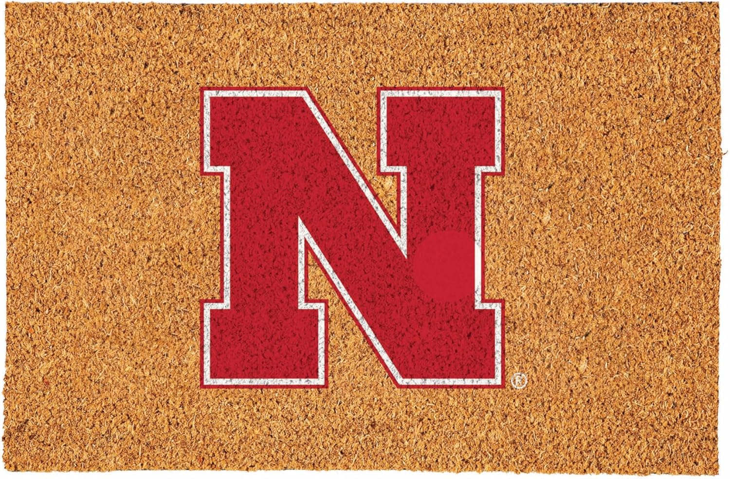 Team Sports America NCAA University of Nebraska Coir Doormat 36"x24", Official Full Color Team Logo, Extra Large Front Door Mat, Outdoor Indoor Entrance Rug, Non-Slip Welcome Mat for Porch Patio
