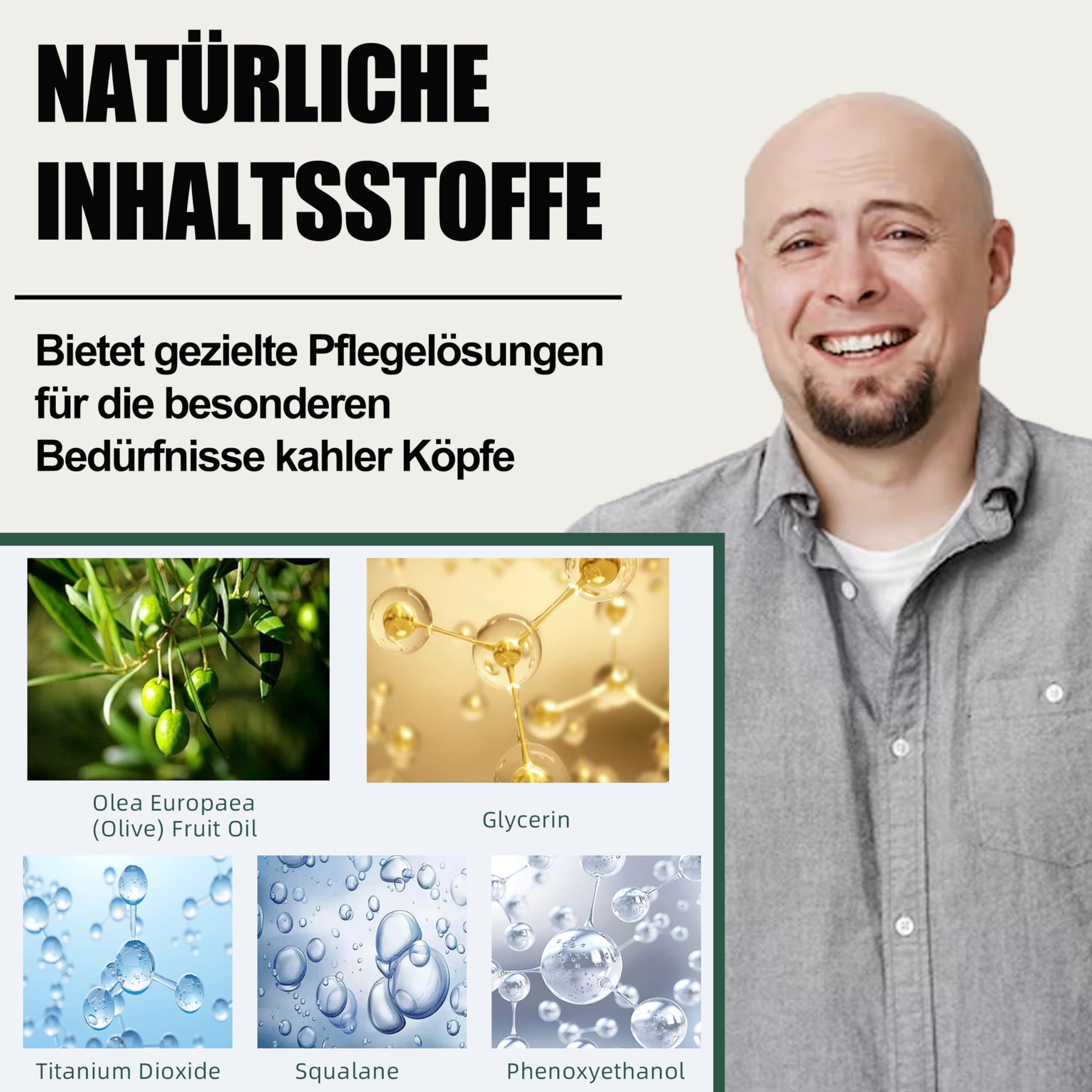 Krem do łysienia – 1 x krem do pielęgnacji skóry głowy, nawilżający, pielęgnujący i pielęgnujący skórę głowy, naturalny krem do łysienia dla mężczyzn, krem do pielęgnacji włosów
