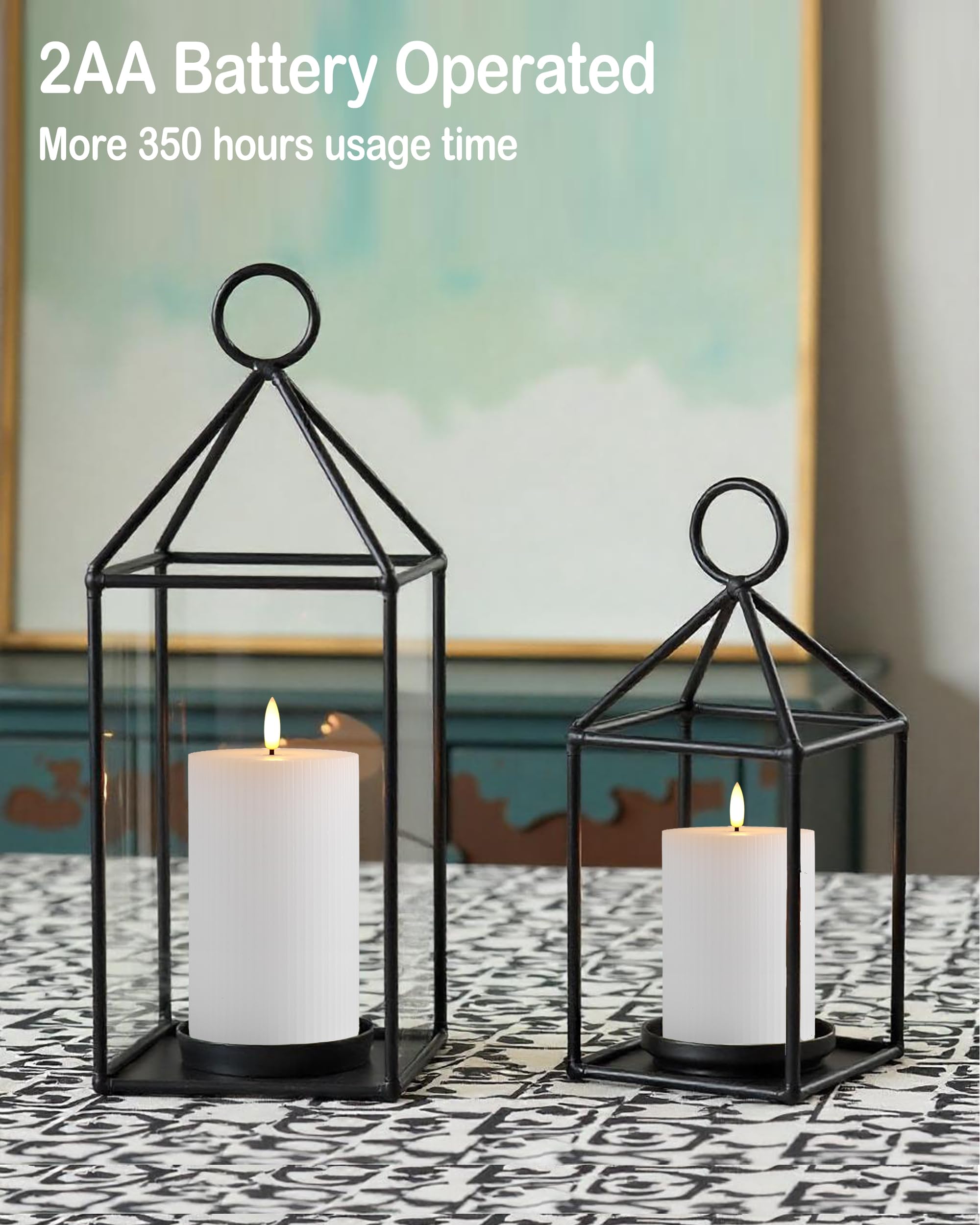 Gmnee Velas de pilar sin llama, paquete de 3 velas de más de 350 horas que funcionan con pilas con control remoto, temporizador, parpadeante, sin perfume, acanaladas, cera real, perfectas como velas