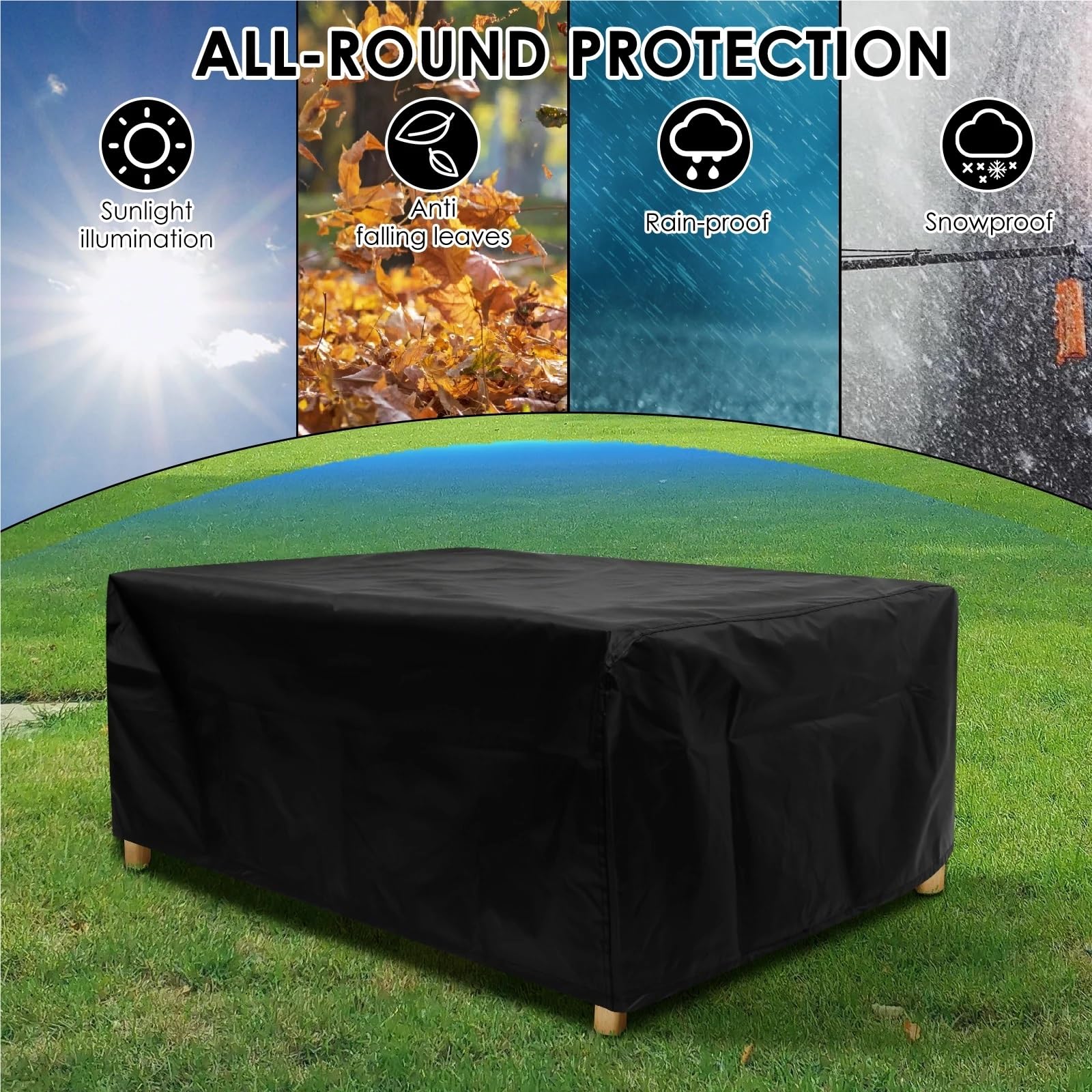 Funda for barbacoa de exterior, resistente al agua y polvo, tela Oxford, protectora for muebles jardín sala estar(90X90X40cm)