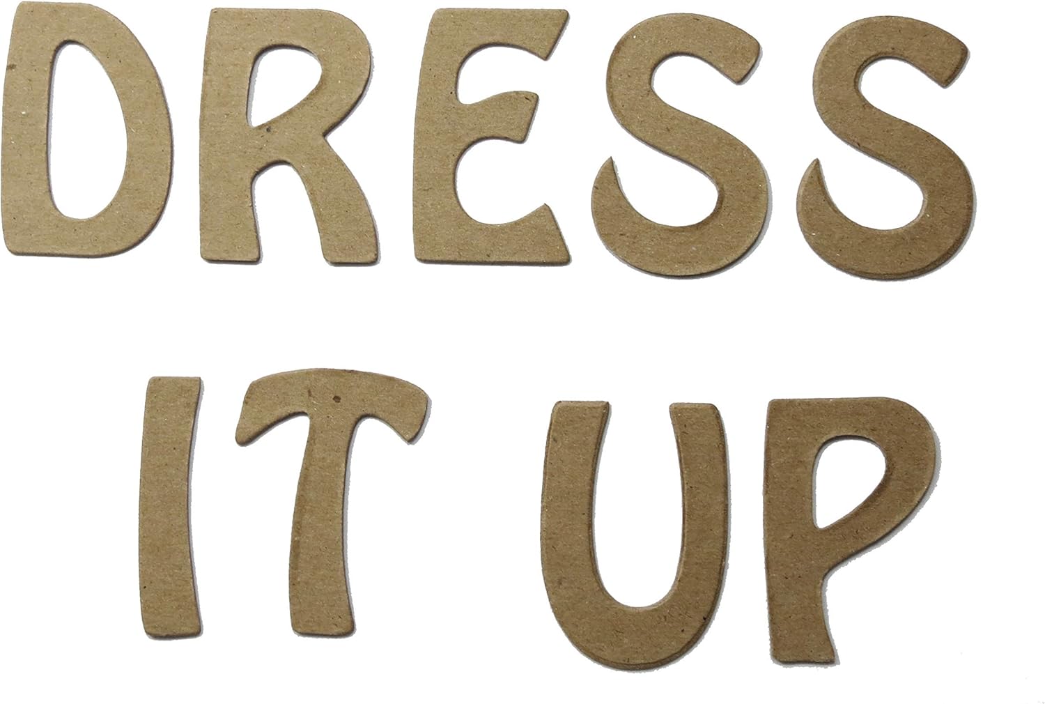 Raw Bare HandCut 2" Chipboard Uppercase Letters Alphabet