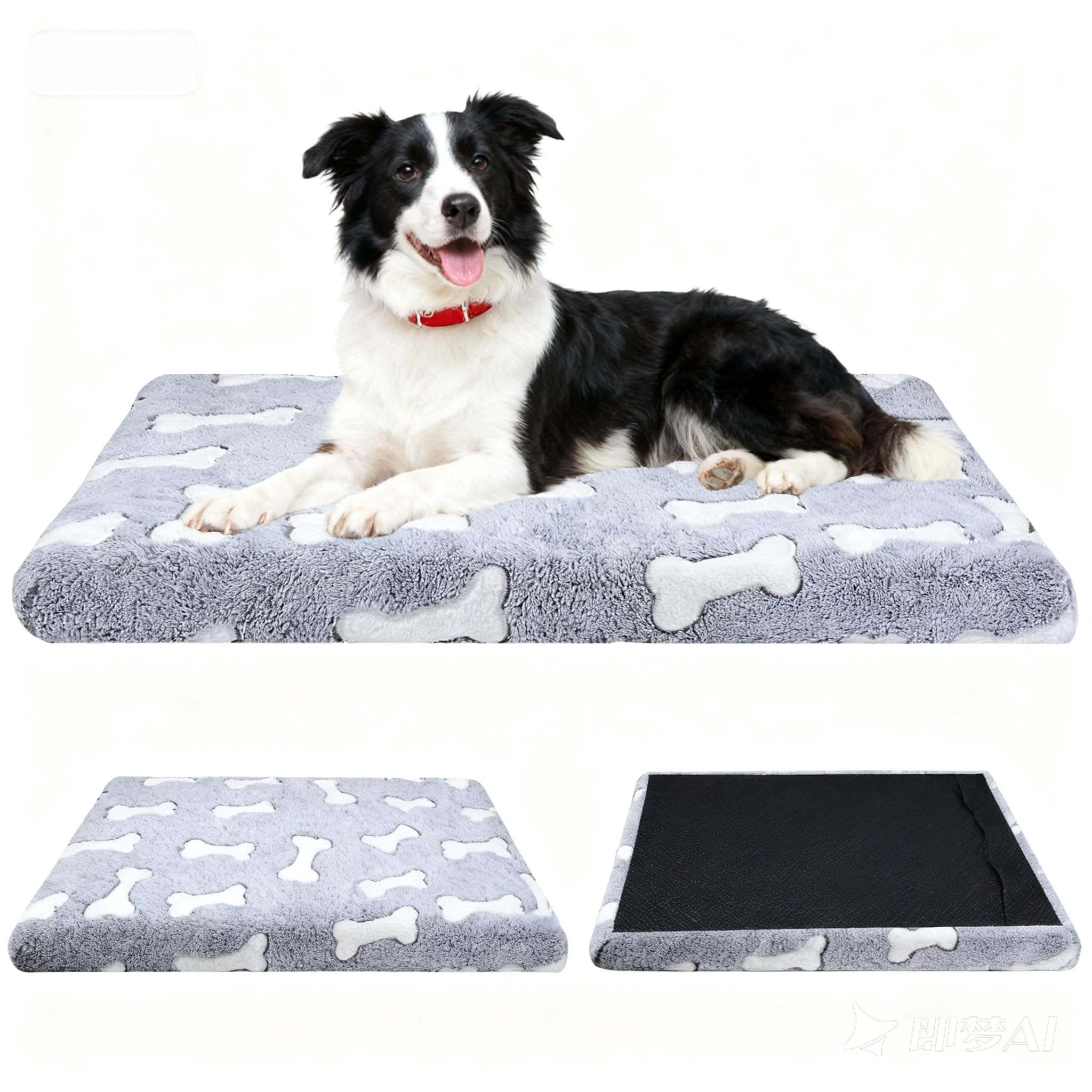 Qoosea Cuscino per Cane Media, Materasso per Cuccia per Animali con Rivestimento Sfoderabile e Lavabile Lettino, Tappetino Letto per Cani e Gatti con e Fondo Antiscivolo- 50 * 75CM