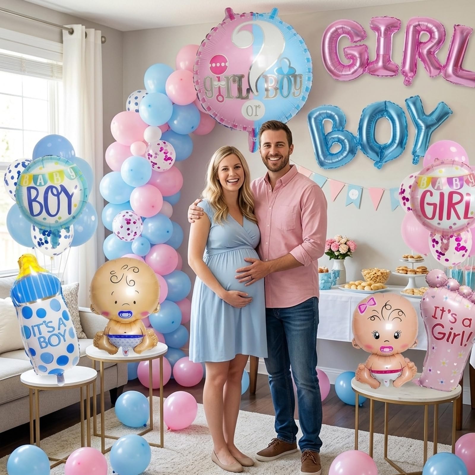 9 Gender Revealing Balloons, Gender Announcement Baby Party Decorations, Boy or Girl Balloons, Ideal Decorations for Baby Showers and Celebrations, Easy to Handle and Reuse — view 7