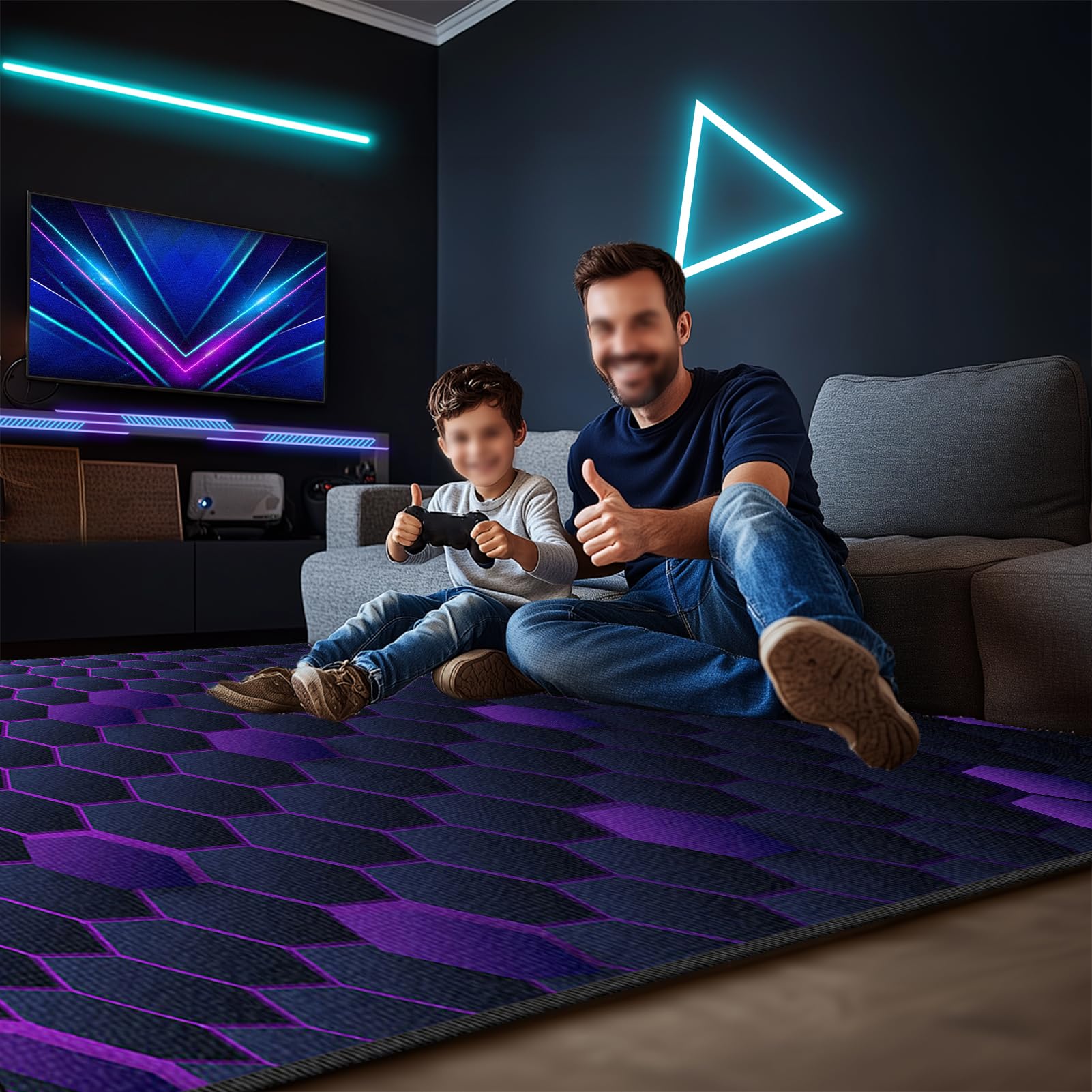 Alfombra Grande Salon Pelo Corto 3D Gaming Floor Carpet 80 x 100 cm