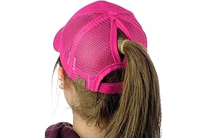 C.C Messy High Bun Pink Trucker Hat