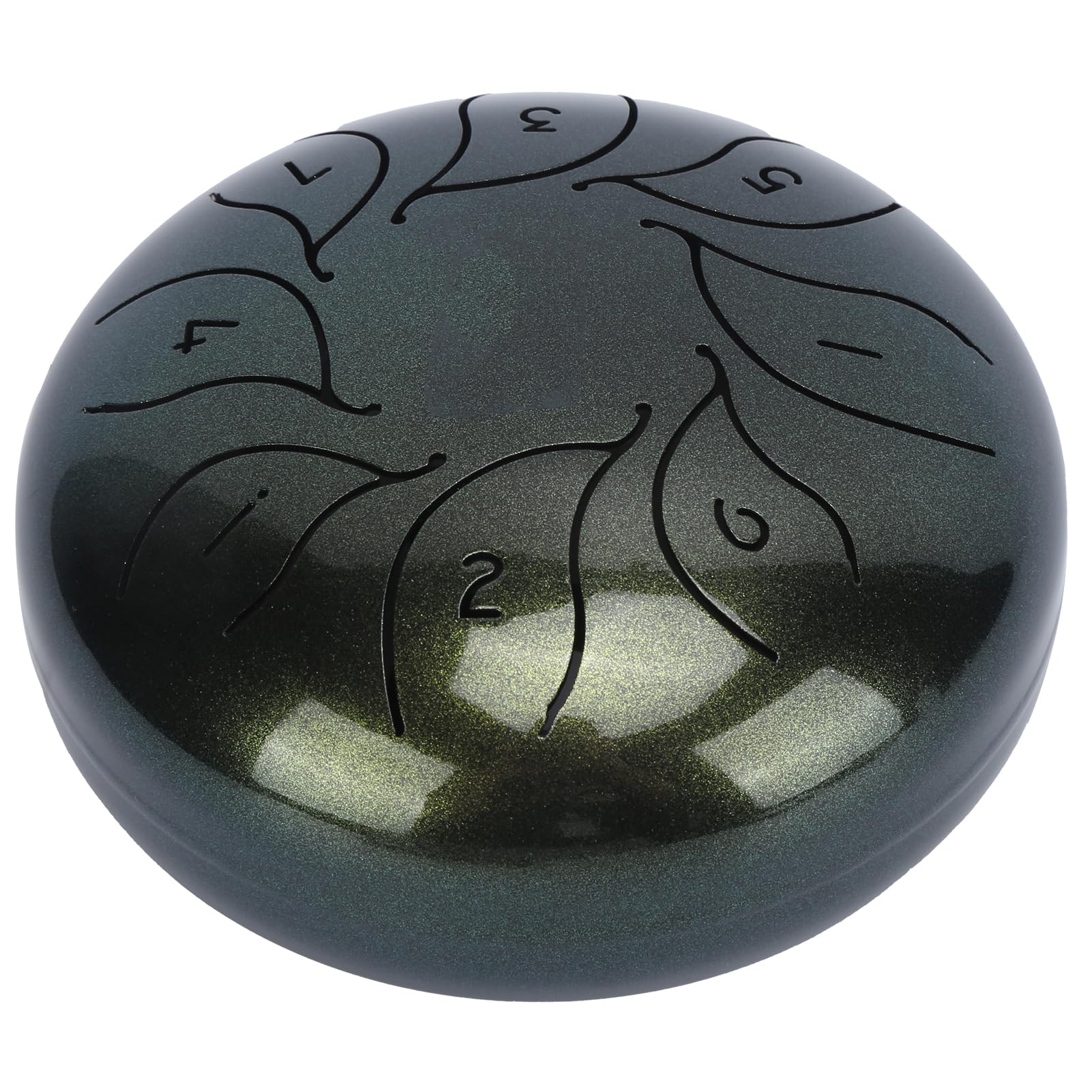Tongue Drum Handpan Strumento a percussione Kit di batteria portatile in acciaio al carbonio in lega da 5,5 pollici con bacchette Borsa per riporre gli spartiti musicali per gli (Green)