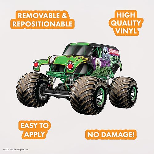 Miniatura 2 de Wall Palz Monster Jam Grave Digger - Calcomanías de pared de Monster Jam con interacción de realidad aumentada 3D, decoraciones de pared de 28