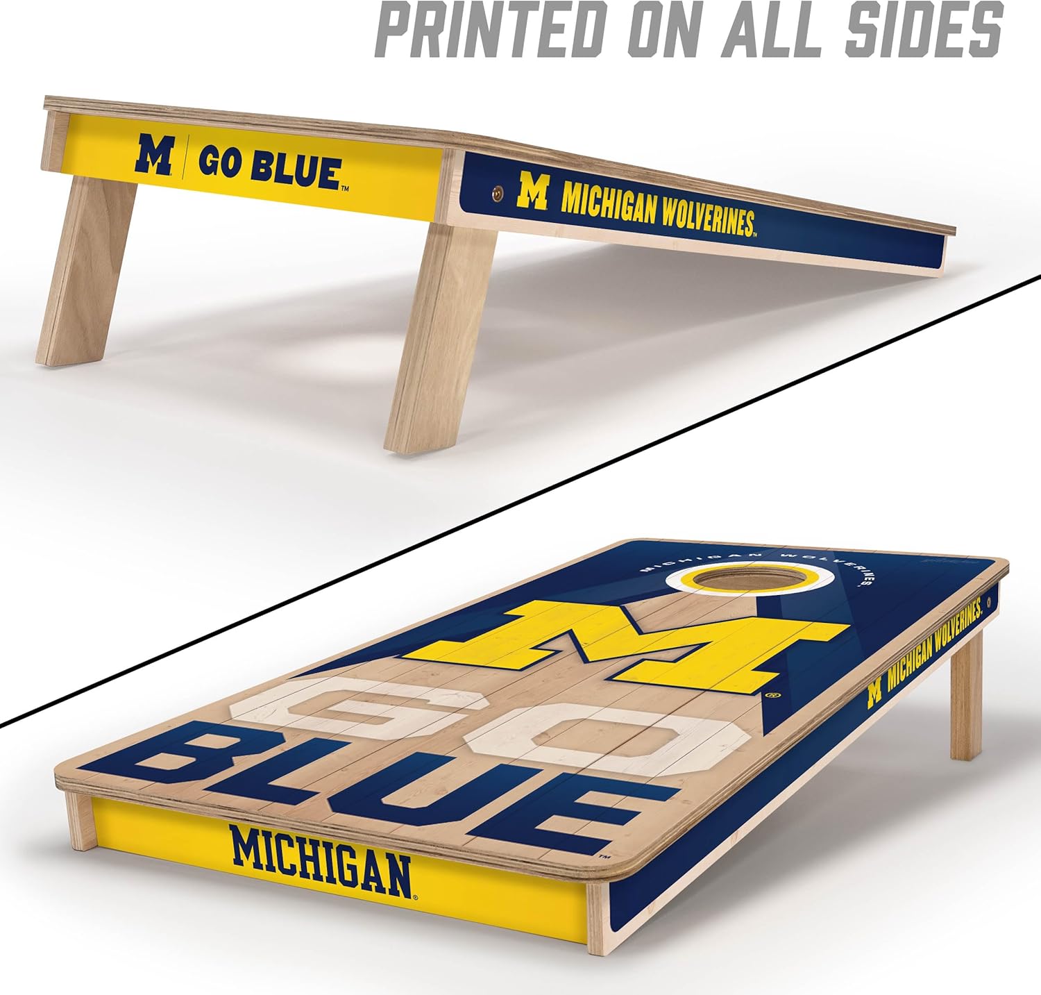 YouTheFan NCAA 2' x 4' Slogan Series Professional Wood Cornhole Game with Logo Bags