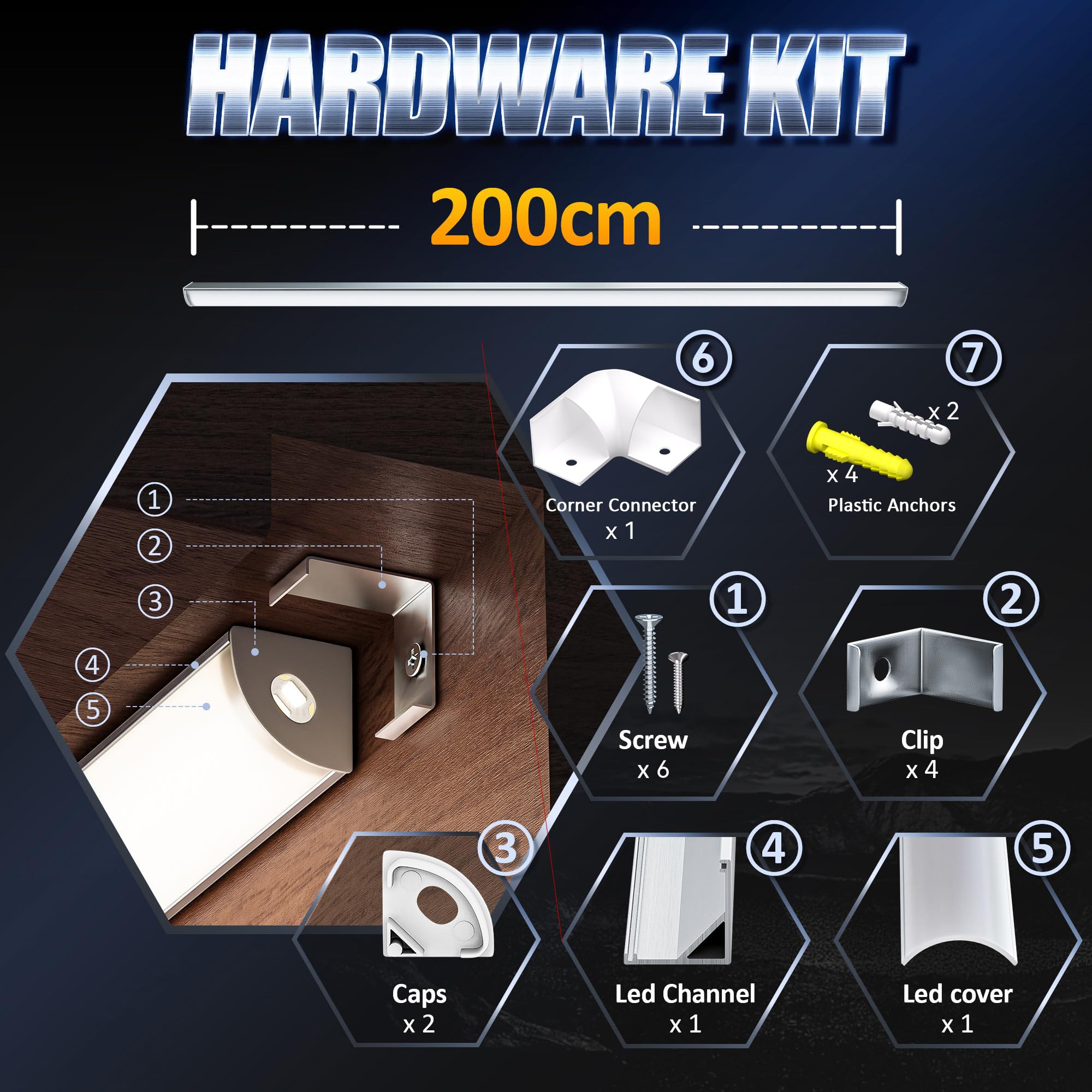 10 × LED Eckprofil Alu WeiB 2m für Max Breite10mm Led Strip, L2000*15.8 * 15.8mm, LED Profil 45 Grad Schiene V Form Eckprofil, LED Streifen Kanal und Diffusor für Indirekte (eckprofil - 2M, 10)
